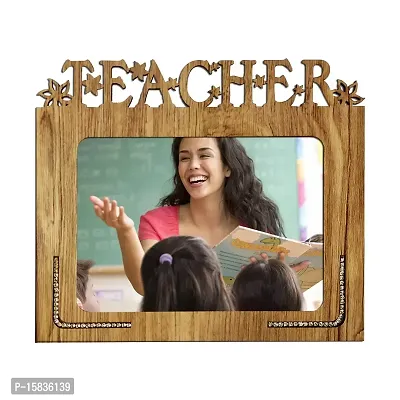 Xpression Decor Teacher Table Top Photo Frames Perfect for Office Table Decorations(5x7inch,brown,wood)