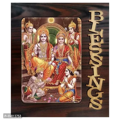 PnF Blessings Hand Crafted Wooden Table with Photo of Ram Darbar 20006