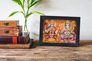 pnf Diwali Puja (laxmiji, Ganeshji,Saraswatiji) Religious Wood Photo Frames with Acrylic Sheet (Glass) for Worship/Pooja(photoframe,Multicolour,6x8inch) 20359-thumb1