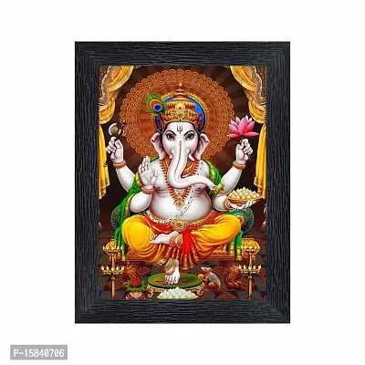 pnf Ganeshji Religious Wood Photo Frames with Acrylic Sheet (Glass) for Worship/Pooja(photoframe,Multicolour,6x8inch)-20069