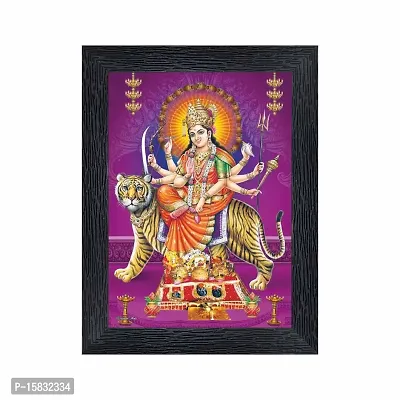 pnf Durga Maa Religious Wood Photo Frames with Acrylic Sheet (Glass) for Worship/Pooja(photoframe,Multicolour,6x8inch)-20640-thumb0