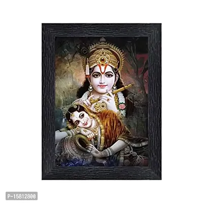 PnF Radha kishna Religious Wood Photo Frames with Acrylic Sheet (Glass) for Worship/Pooja(photoframe,Multicolour,8x6inch)-20194