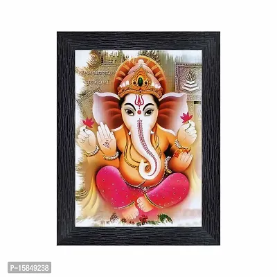 pnf Ganeshji Religious Wood Photo Frames with Acrylic Sheet (Glass) for Worship/Pooja(photoframe,Multicolour,6x8inch)-20363-thumb0