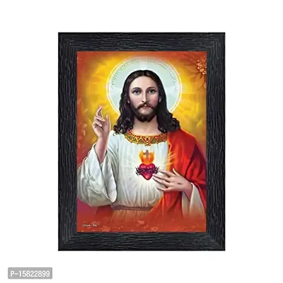 PnF Lord Jesus Religious Wood Photo Frames with Acrylic Sheet (Glass) for Worship/Pooja(photoframe,Multicolour,8x6inch)-22523