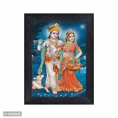 pnf Radha kishna Religious Wood Photo Frames with Acrylic Sheet (Glass) for Worship/Pooja(photoframe,Multicolour,6x8inch)-6397