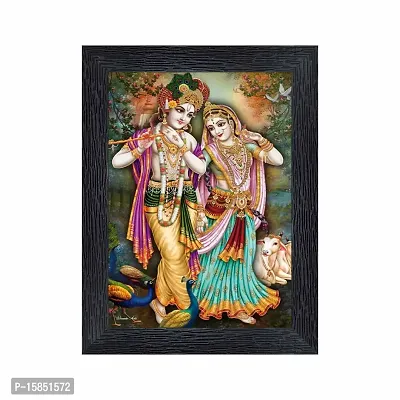 pnf Radha kishna Religious Wood Photo Frames with Acrylic Sheet (Glass) for Worship/Pooja(photoframe,Multicolour,6x8inch)-20028