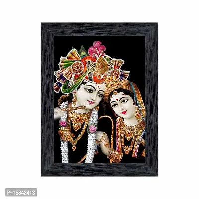 pnf Radha kishna Religious Wood Photo Frames with Acrylic Sheet (Glass) for Worship/Pooja(photoframe,Multicolour,6x8inch)-20065