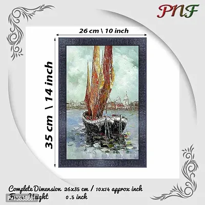 pnf Hand Painted Landscape Scenery Wood Photo Frames with Acrylic Sheet (Glass) (10 * 14inch,Multicolour,Synthetic) 3425-thumb2