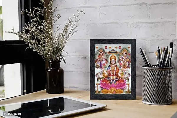 pnf Diwali Puja (laxmiji, Ganeshji,Saraswatiji) Religious Wood Photo Frames with Acrylic Sheet (Glass) for Worship/Pooja(photoframe,Multicolour,6x8inch) 20385-thumb2