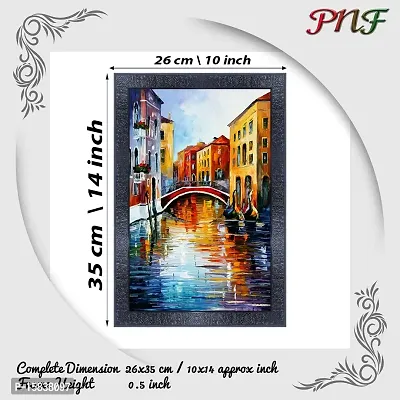 pnf Hand Painted Landscape Scenery Wood Photo Frames with Acrylic Sheet (Glass) (10 * 14inch,Multicolour,Synthetic) 27648-thumb2