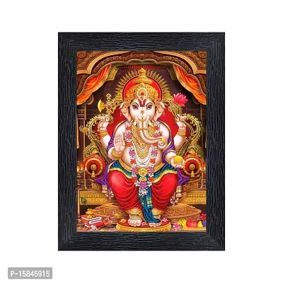 pnf Ganeshji Religious Wood Photo Frames with Acrylic Sheet (Glass) for Worship/Pooja(photoframe,Multicolour,6x8inch)-20500