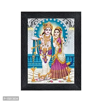 PnF Radha kishna Religious Wood Photo Frames with Acrylic Sheet (Glass) for Worship/Pooja(photoframe,Multicolour,8x6inch)-20694