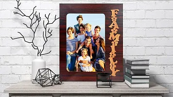 Xpression Decor Family Table Top Photo Frames Perfect for Office Table Decorations(5x7inch,brown,wood) (family 2)-thumb1