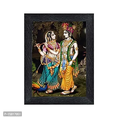 PnF Radha kishna Religious Wood Photo Frames with Acrylic Sheet (Glass) for Worship/Pooja(photoframe,Multicolour,8x6inch)-20104