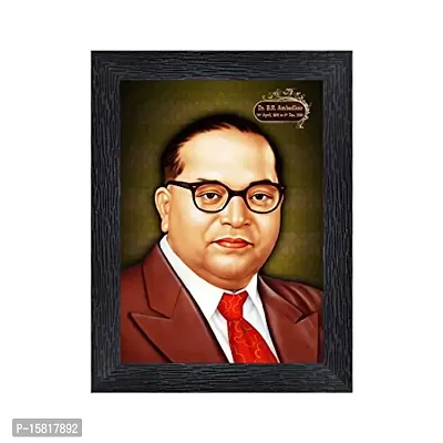 Dr. B. R. Ambedkar Wood Photo Frames with Acrylic Sheet (Glass)(photoframe,Multicolour,8x6inch)-9369 ,Wall Mount