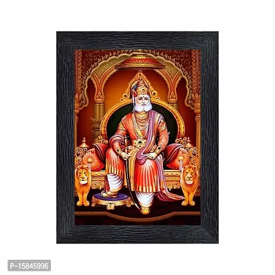 pnf Maharaja Agrasen Religious Wood Photo Frames with Acrylic Sheet (Glass) for Worship/Pooja(photoframe,Multicolour,6x8inch)-20347