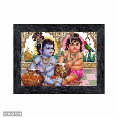 pnf Bal Krishna (Baby) Religious Wood Photo Frames with Acrylic Sheet (Glass) for Worship/Pooja(photoframe,Multicolour,6x8inch)-20043-