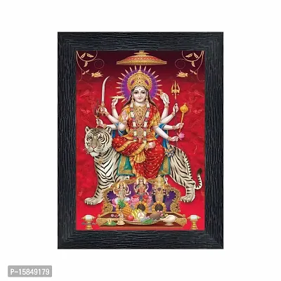 pnf Durga Maa Religious Wood Photo Frames with Acrylic Sheet (Glass) for Worship/Pooja(photoframe,Multicolour,6x8inch)-20624-thumb0