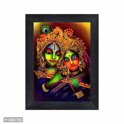pnf Radha kishna Religious Wood Photo Frames with Acrylic Sheet (Glass) for Worship/Pooja(photoframe,Multicolour,6x8inch)-22374