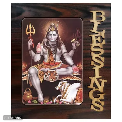 PnF Blessings Hand Crafted Wooden Table with Photo of Shankar 20005