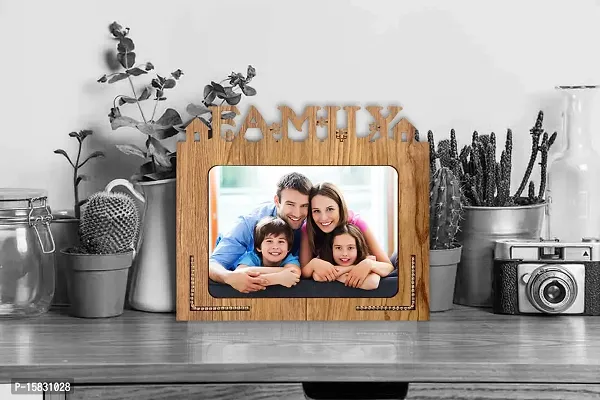 Xpression Decor Family Table Top Photo Frames Perfect for Office Table Decorations(5x7inch,Brown,Wood) (Family 1) ,Tabletop-thumb2