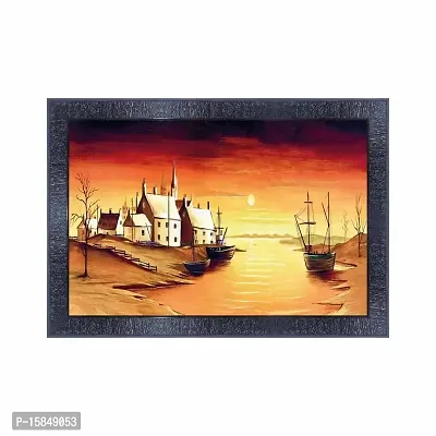 pnf Landscape hand painting scenery art Wood Frames with Acrylic Sheet (Glass) 1473-(10 * 14inch,Multicolour,Synthetic)