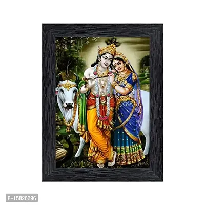 PnF Radha kishna Religious Wood Photo Frames with Acrylic Sheet (Glass) for Worship/Pooja(photoframe,Multicolour,8x6inch)-20034