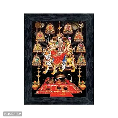 Generic PnF Durga Maa Religious Wood Photo Frames with Acrylic Sheet (Glass) for Worship/Pooja(photoframe,Multicolour,8x6inch)-20588, Medium (PNF-20588-photoframe-5x7)