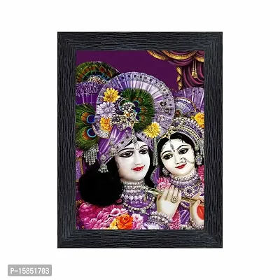 pnf Radha kishna Religious Wood Photo Frames with Acrylic Sheet (Glass) for Worship/Pooja(photoframe,Multicolour,6x8inch)-20112