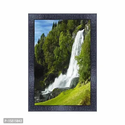 pnf Vastu Waterfall Landscape Scenery Wood Photo Frames with Acrylic Sheet (Glass) (10 * 14inch,Multicolour,Synthetic) 8047