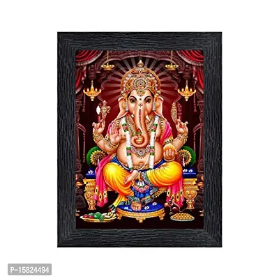 PnF Ganeshji Religious Wood Photo Frames with Acrylic Sheet (Glass) for Worship/Pooja(photoframe,Multicolour,8x6inch)-20121