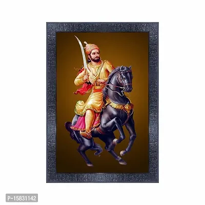 pnf Chattrapati Shivaji Maharaj Wall Painting Synthetic frame-254 1(10 * 14inch,Multicolour,Synthetic)