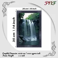 pnf Vastu Waterfall Landscape Scenery Wood Photo Frames with Acrylic Sheet (Glass) (10 * 14inch,Multicolour,Synthetic) 8380-thumb1