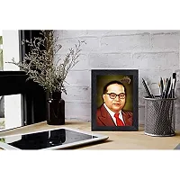 Dr. B. R. Ambedkar Wood Photo Frames with Acrylic Sheet (Glass)(photoframe,Multicolour,8x6inch)-9369 ,Wall Mount-thumb1