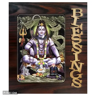 PnF Blessings Hand Crafted Wooden Table with Photo of Shankar 20021