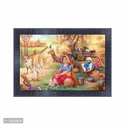 pnf Rajasthani art Wood Photo Frames with Acrylic Sheet (Glass) 18407-(10 * 14inch,Multicolour,Synthetic)