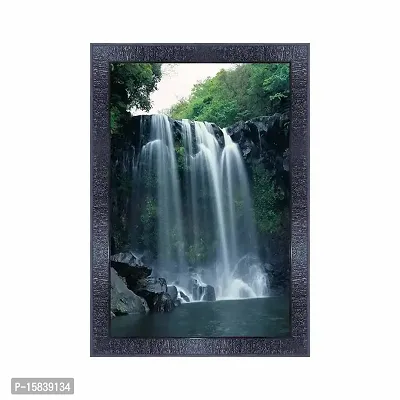 pnf Vastu Waterfall Landscape Scenery Wood Photo Frames with Acrylic Sheet (Glass) (10 * 14inch,Multicolour,Synthetic) 8380