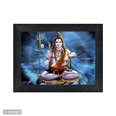 Shankar Bhole Nath Religious Wood Photo Frames with Acrylic Sheet (Glass) for Worship/Pooja(photoframe,Multicolour,8x6inch)-22533
