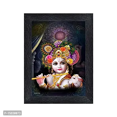 PnF Bal Krishna (Baby) Religious Wood Photo Frames with Acrylic Sheet (Glass) for Worship/Pooja(photoframe,Multicolour,8x6inch)-14625-