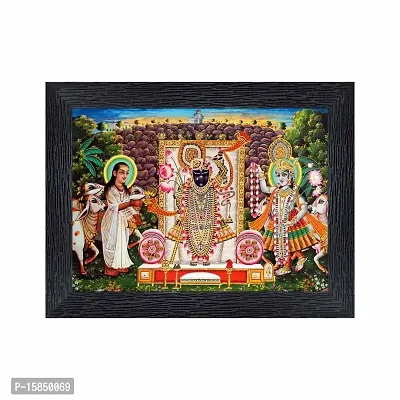 pnf shrinathji yamunaji mahaprabhuji Religious Wood Photo Frames with Acrylic Sheet (Glass) for Worship/Pooja(photoframe,Multicolour,6x8inch)-22556