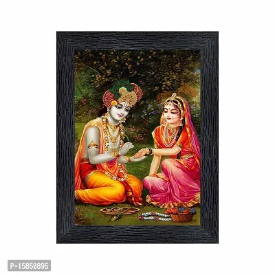 pnf Radha kishna Religious Wood Photo Frames with Acrylic Sheet (Glass) for Worship/Pooja(photoframe,Multicolour,6x8inch)-20106