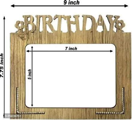 Xpression Decor Birthday Table Top Photo Frames Perfect for Office Table Decorations(5x7inch,brown,wood)-thumb3