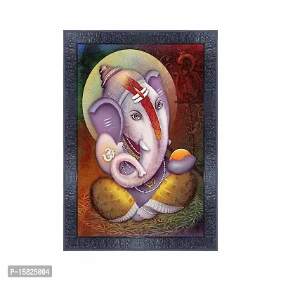 pnf Ganesh Wall Painting Synthetic frame-90122(10 * 14inch,Multicolour,Synthetic)-thumb0