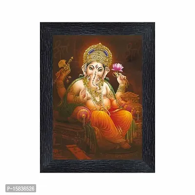 pnf Ganeshji Religious Wood Photo Frames with Acrylic Sheet (Glass) for Worship/Pooja(photoframe,Multicolour,6x8inch)-20407