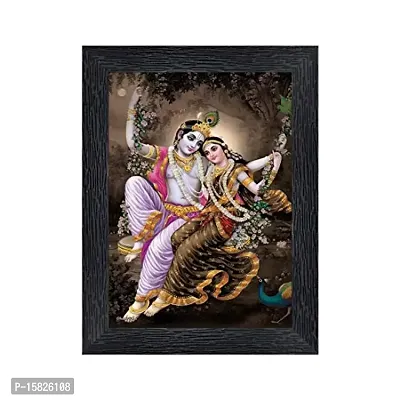 PnF Radha kishna Religious Wood Photo Frames with Acrylic Sheet (Glass) for Worship/Pooja(photoframe,Multicolour,8x6inch)-20131