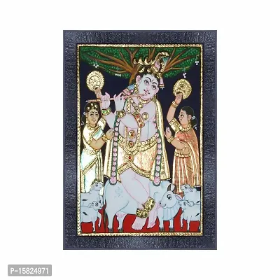 pnf Classical Tanjore art Wood Photo Frames with Acrylic Sheet (Glass) 21063(10 * 14inch,Multicolour,Synthetic)