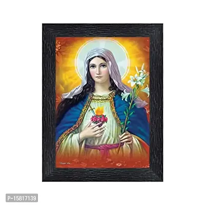 PnF Lord Jesus Religious Wood Photo Frames with Acrylic Sheet (Glass) for Worship/Pooja(photoframe,Multicolour,8x6inch)-22524