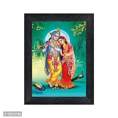 PnF Radha kishna Religious Wood Photo Frames with Acrylic Sheet (Glass) for Worship/Pooja(photoframe,Multicolour,8x6inch)-20676