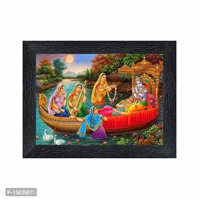 pnf Radha kishna Religious Wood Photo Frames with Acrylic Sheet (Glass) for Worship/Pooja(photoframe,Multicolour,6x8inch)-22609