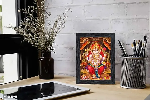 pnf Ganeshji Religious Wood Photo Frames with Acrylic Sheet (Glass) for Worship/Pooja(photoframe,Multicolour,6x8inch)-20500-thumb2